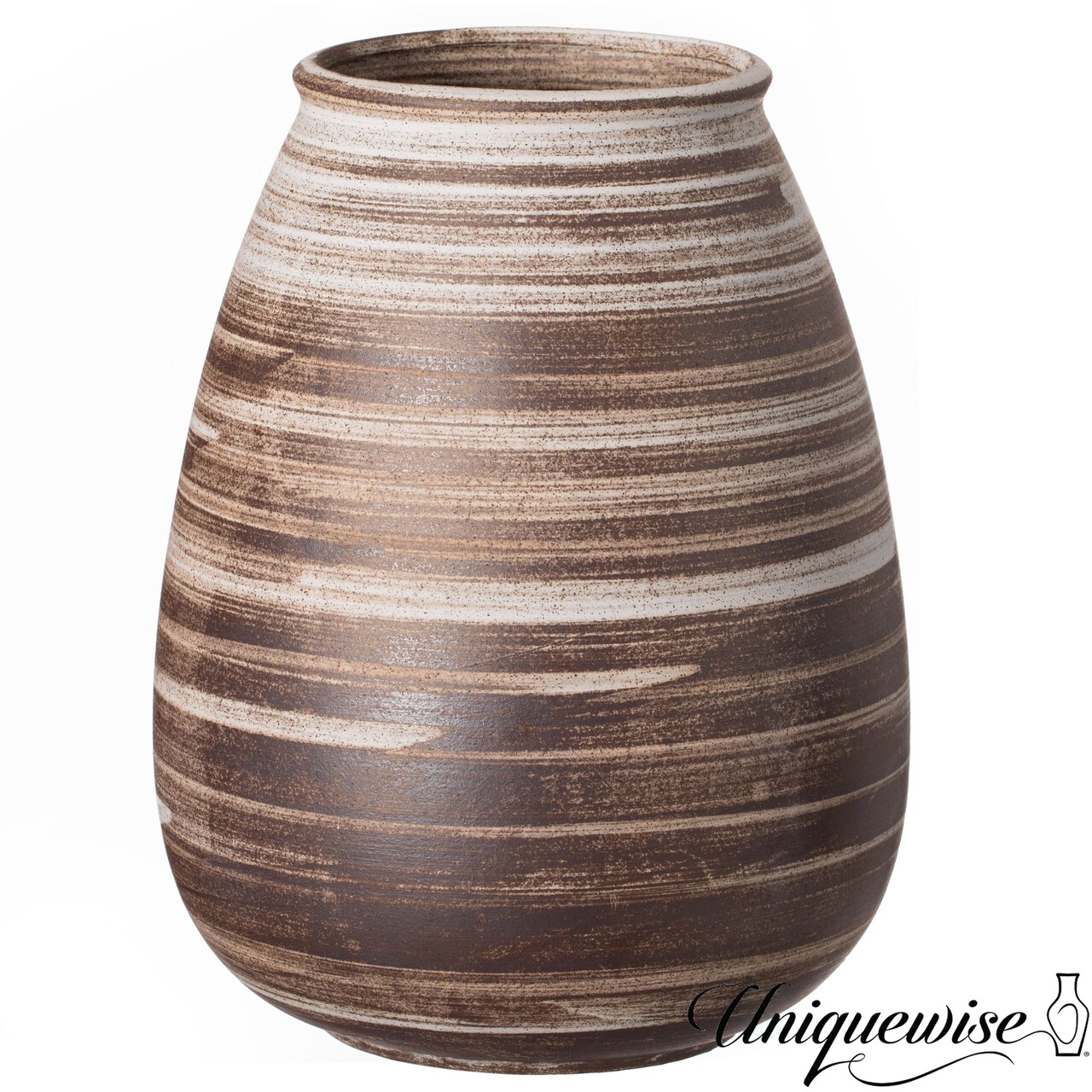 Uniquewise Farmhouse Ceramic Vase Rustic Vintage Decorative Pottery for Living Room Dining or Bedside Table Shelves Entryway and Mantel Tall Boho Centerpiece for Minimalist and Housewarming Decor